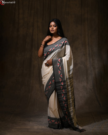 Sesher Kobita (Handwoven Cotton Saree)