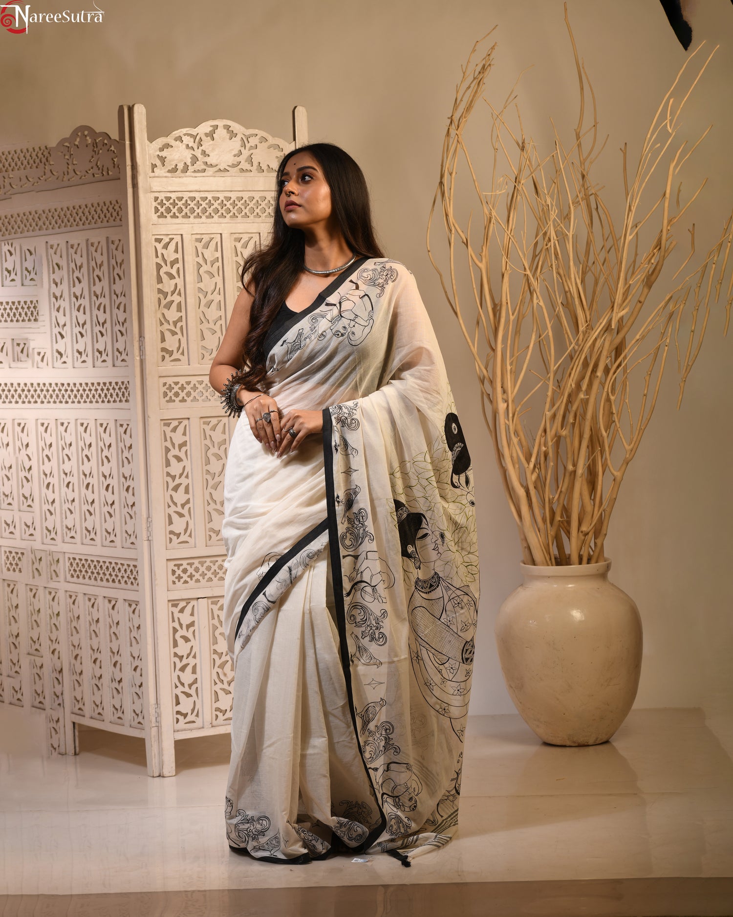 Alo Andhari (Handpainted Handwoven Cotton Saree)