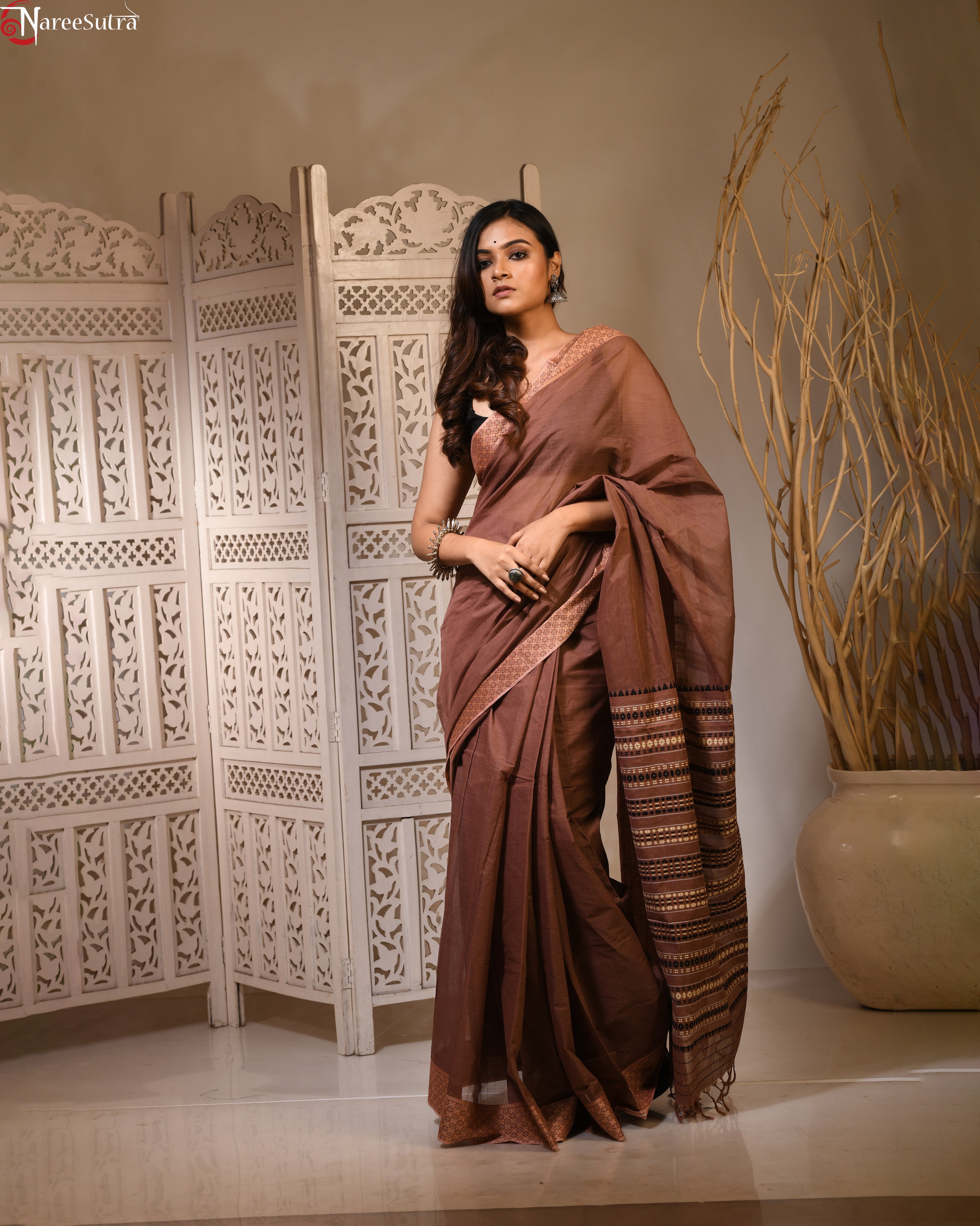 Pingol Patkila (Handwoven Cotton Saree)