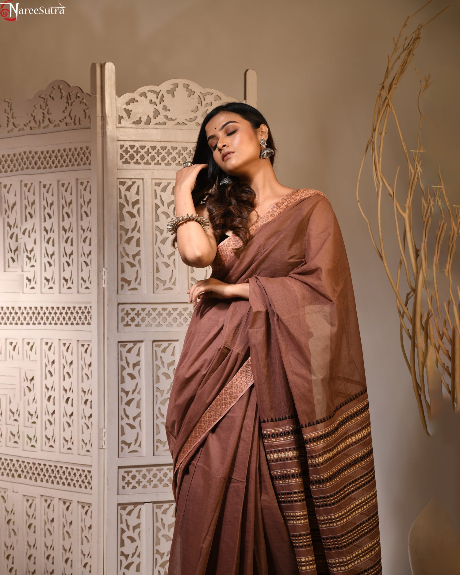 Pingol Patkila (Handwoven Cotton Saree)