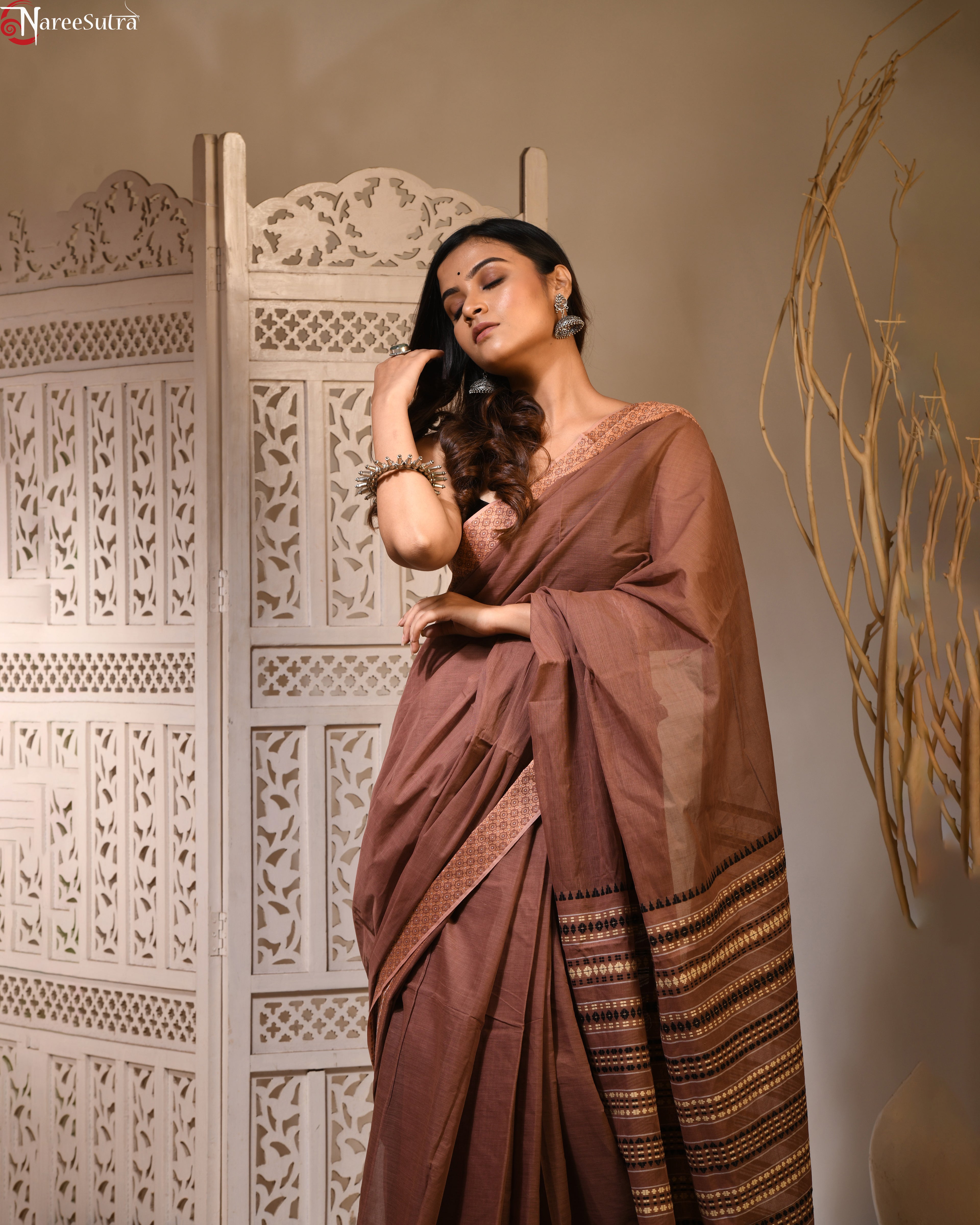 Pingol Patkila (Handwoven Cotton Saree)