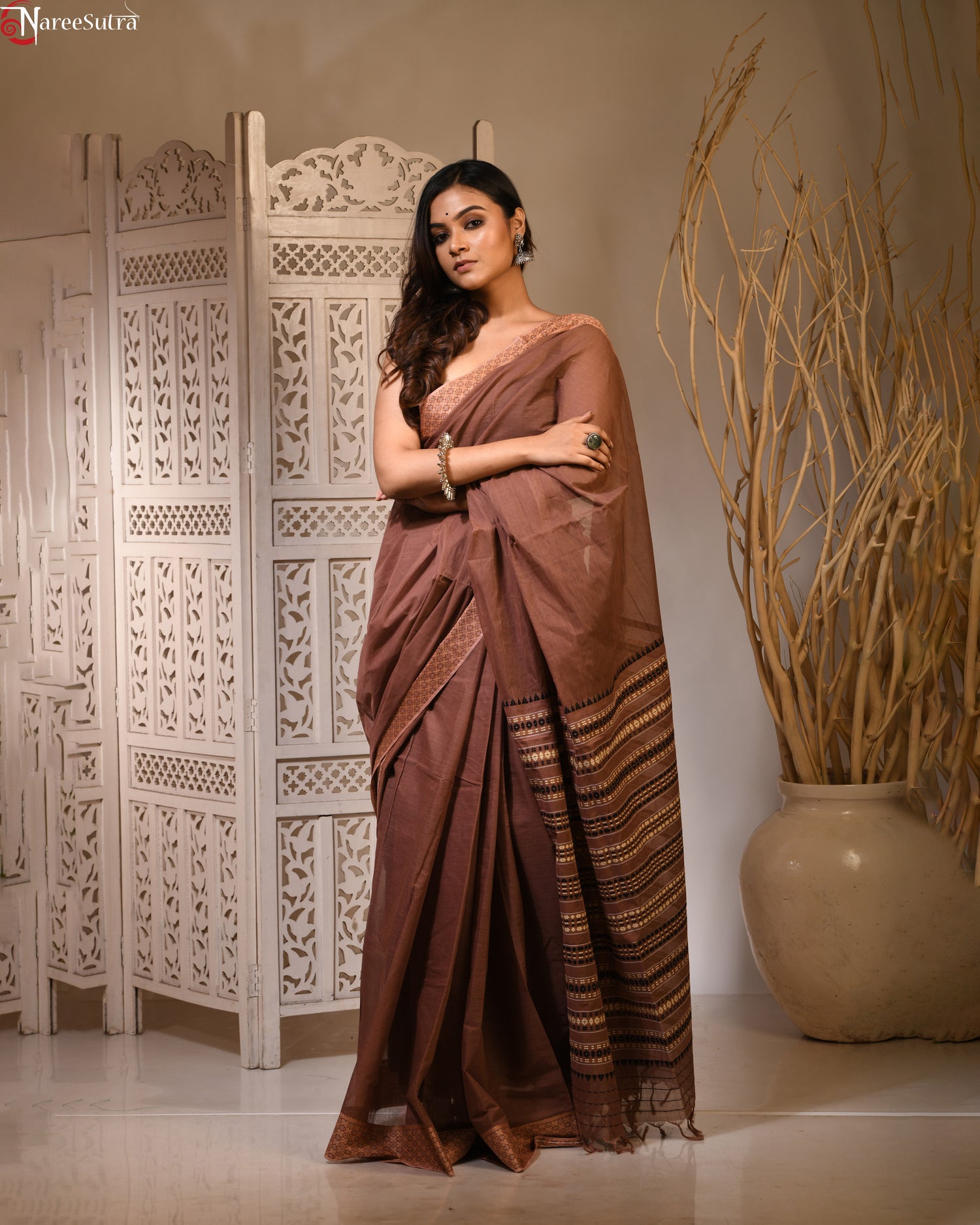 Pingol Patkila (Handwoven Cotton Saree)