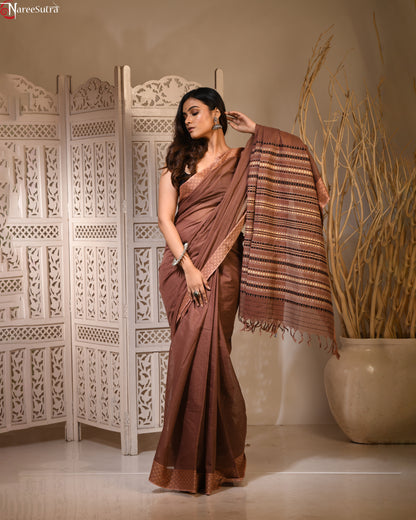 Pingol Patkila (Handwoven Cotton Saree)