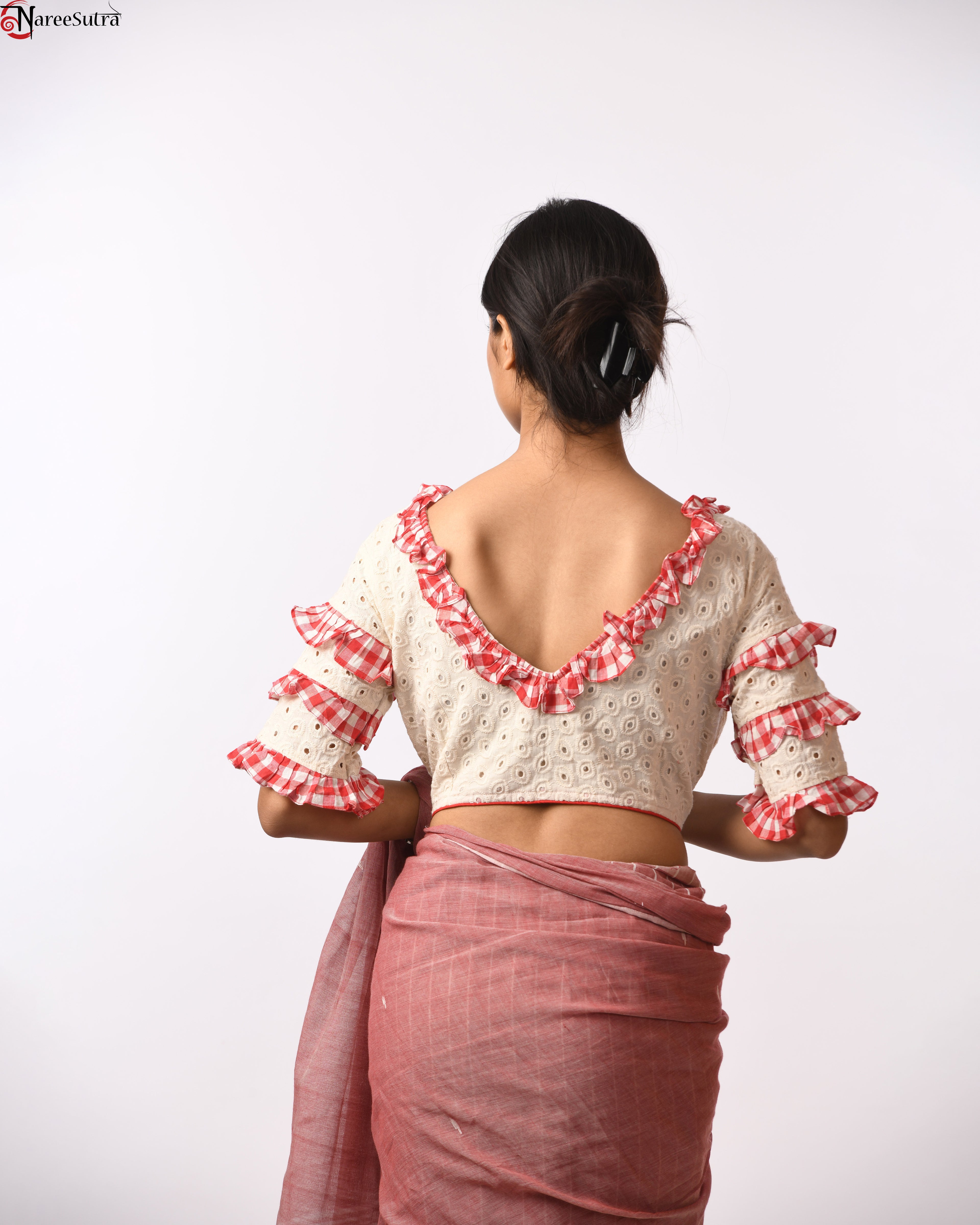 Hakoba Blouse with Gamcha Print