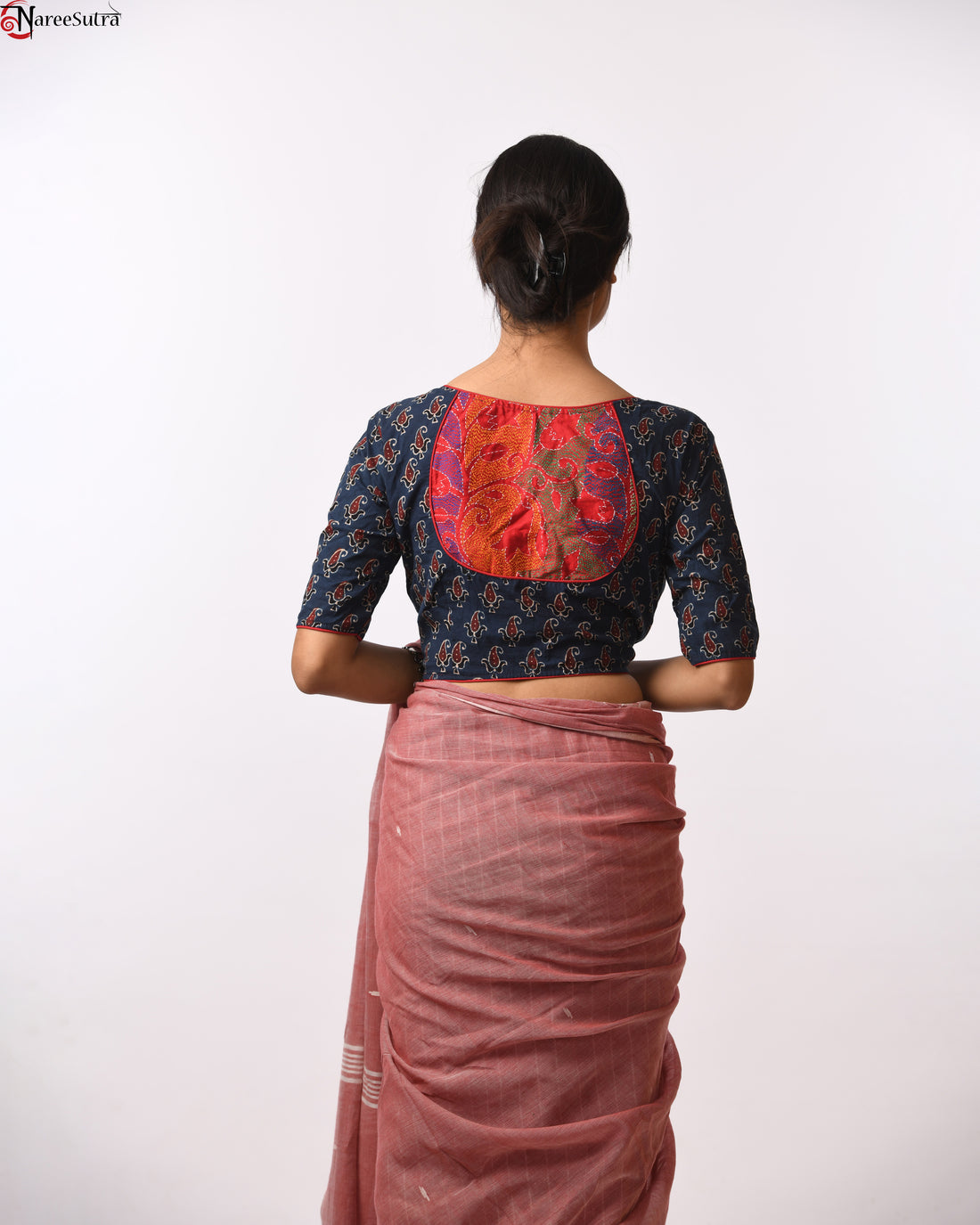 Cotton Ajrakh Kantha Stich Blouse