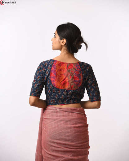 Cotton Ajrakh Kantha Stich Blouse