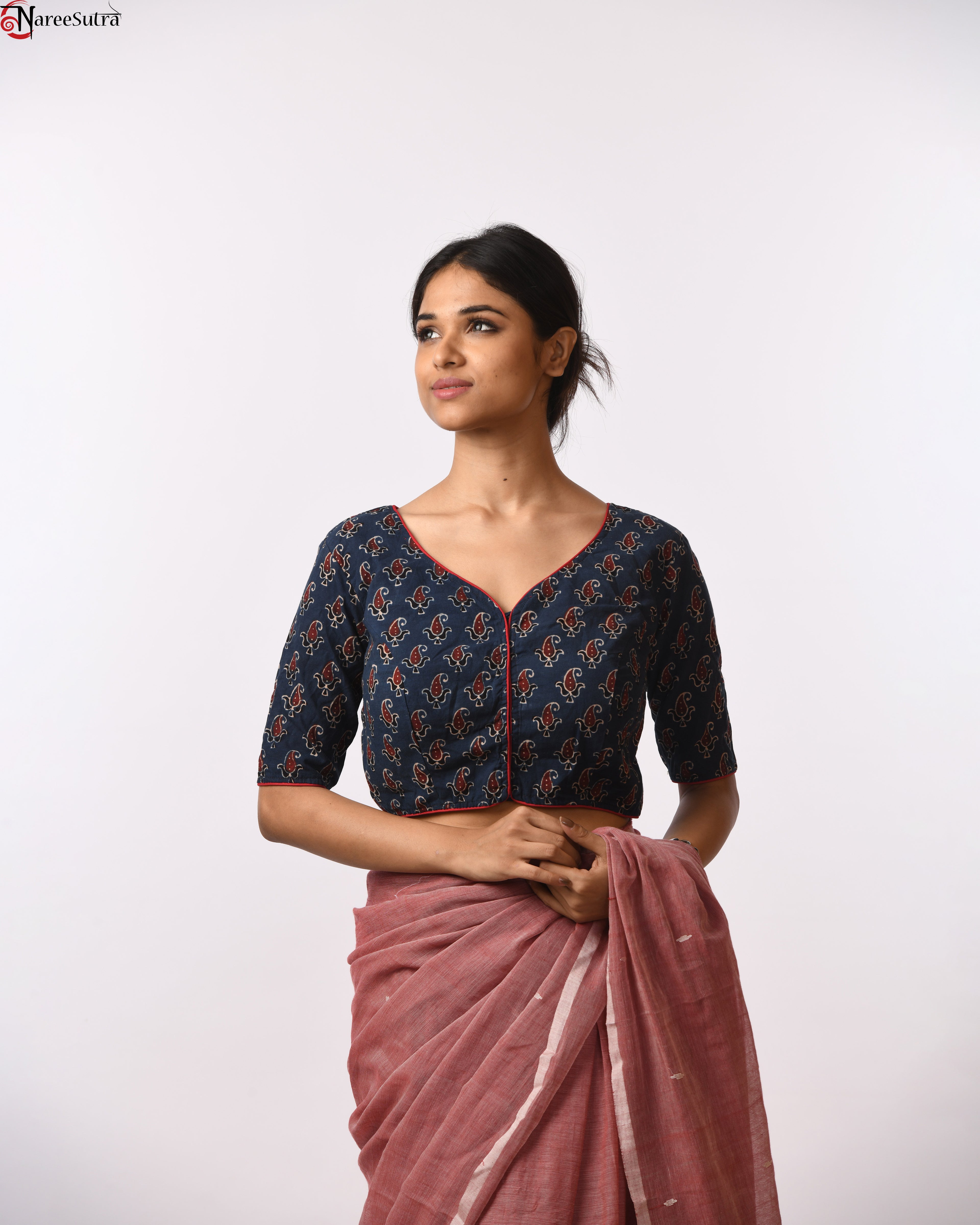 Cotton Ajrakh Kantha Stich Blouse