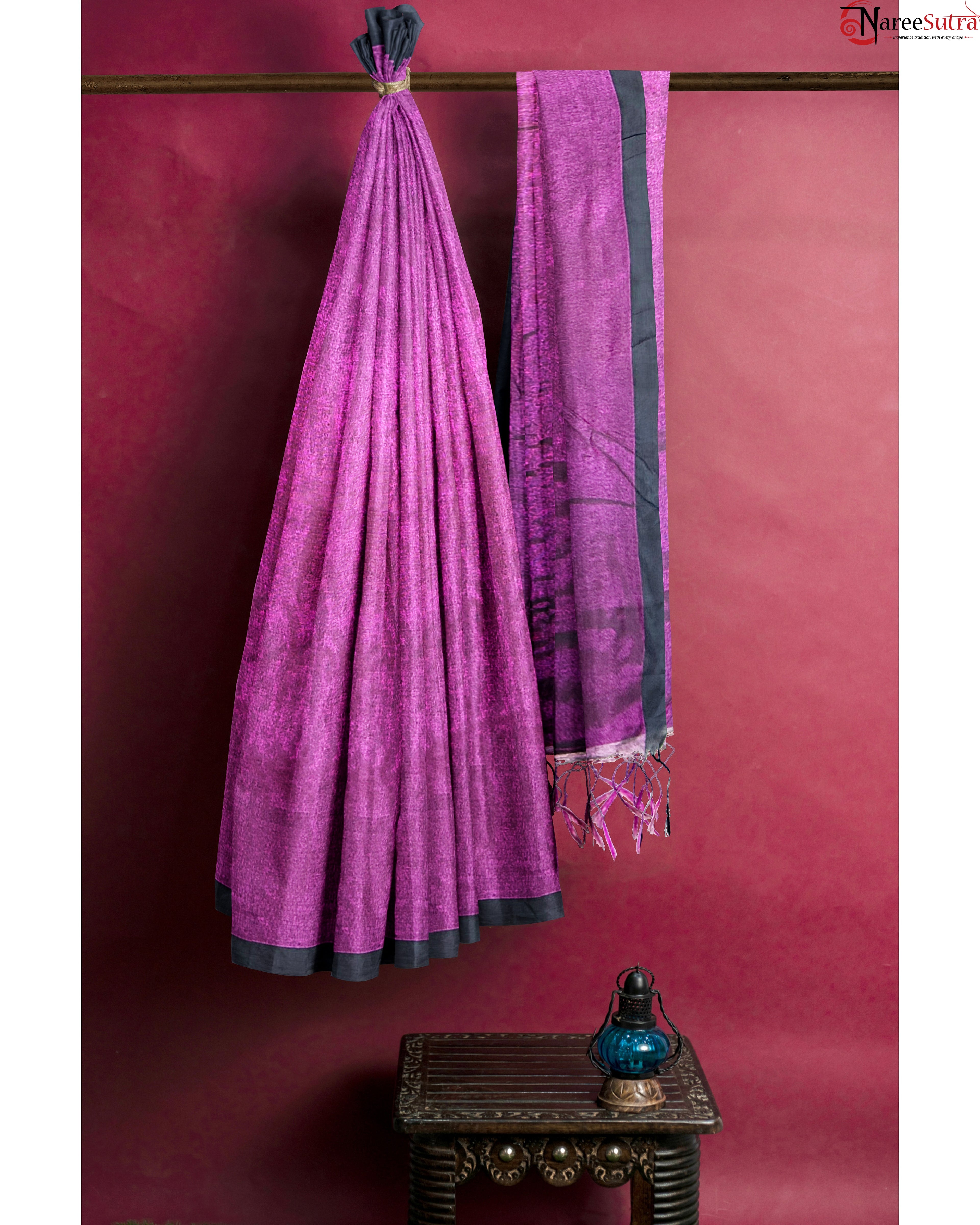 Lustrous Plum (Tissue Saree)