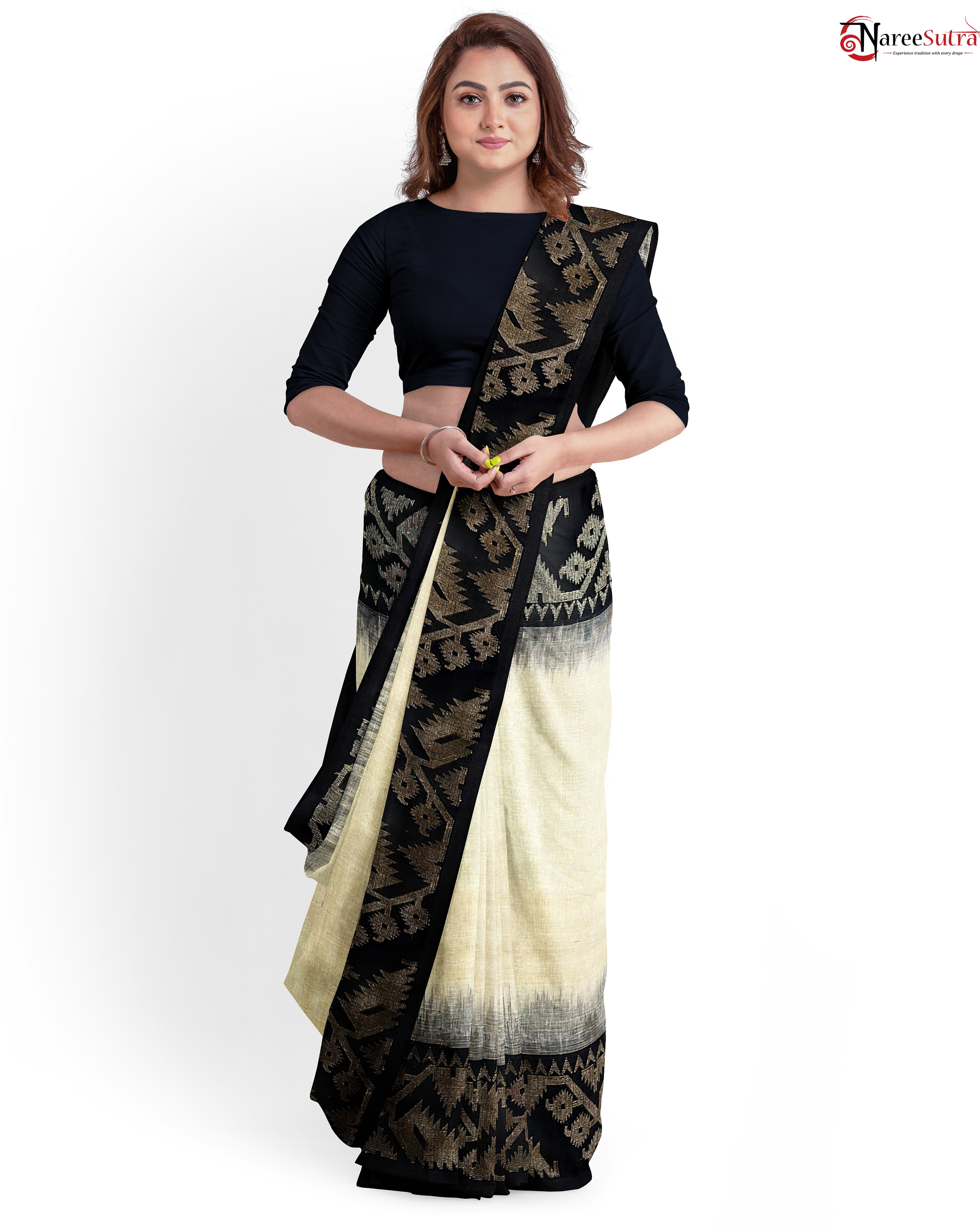 Shyama Meyer Bsyato Byakul Paye (Linen SAREE)