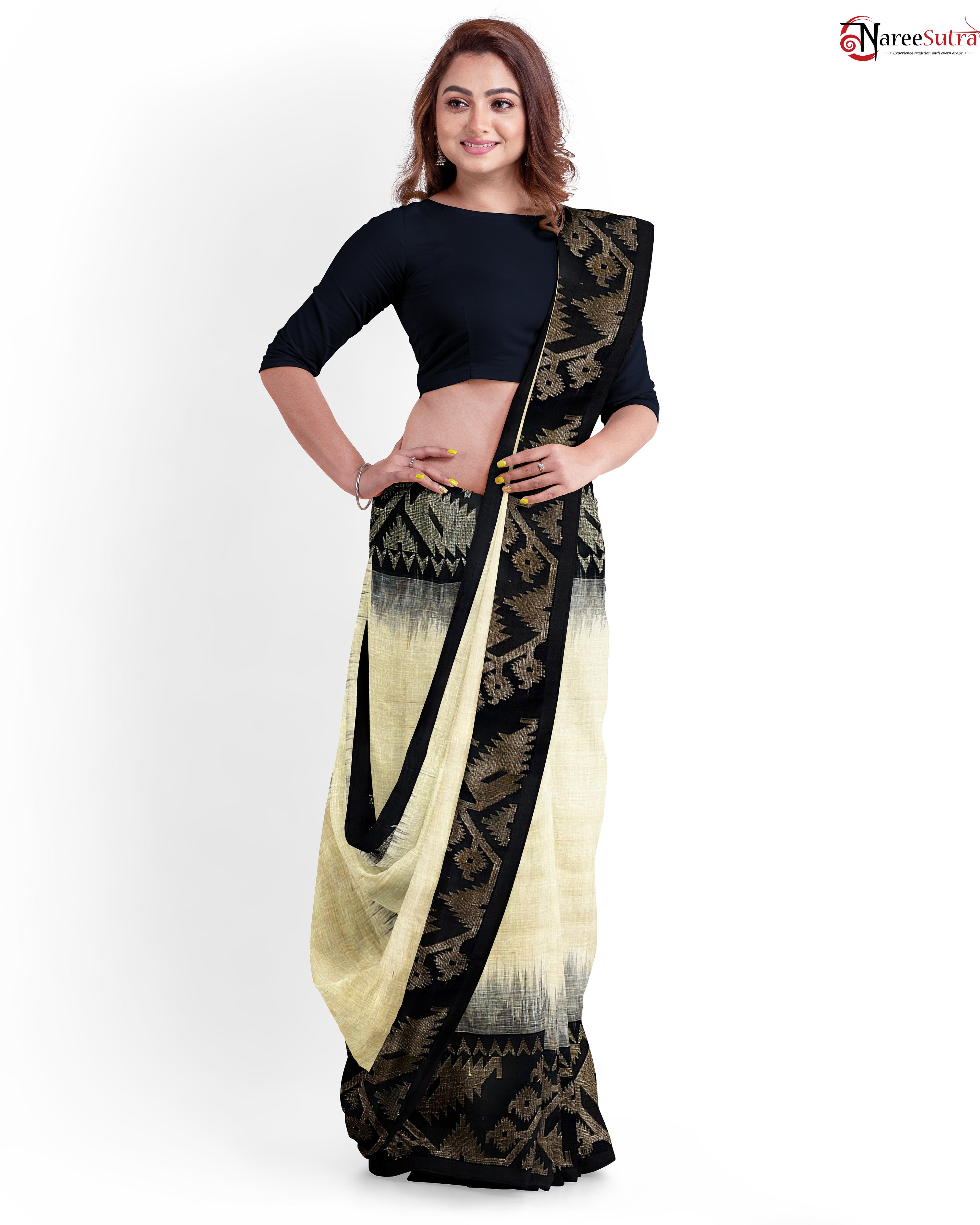 Shyama Meyer Bsyato Byakul Paye (Linen SAREE)