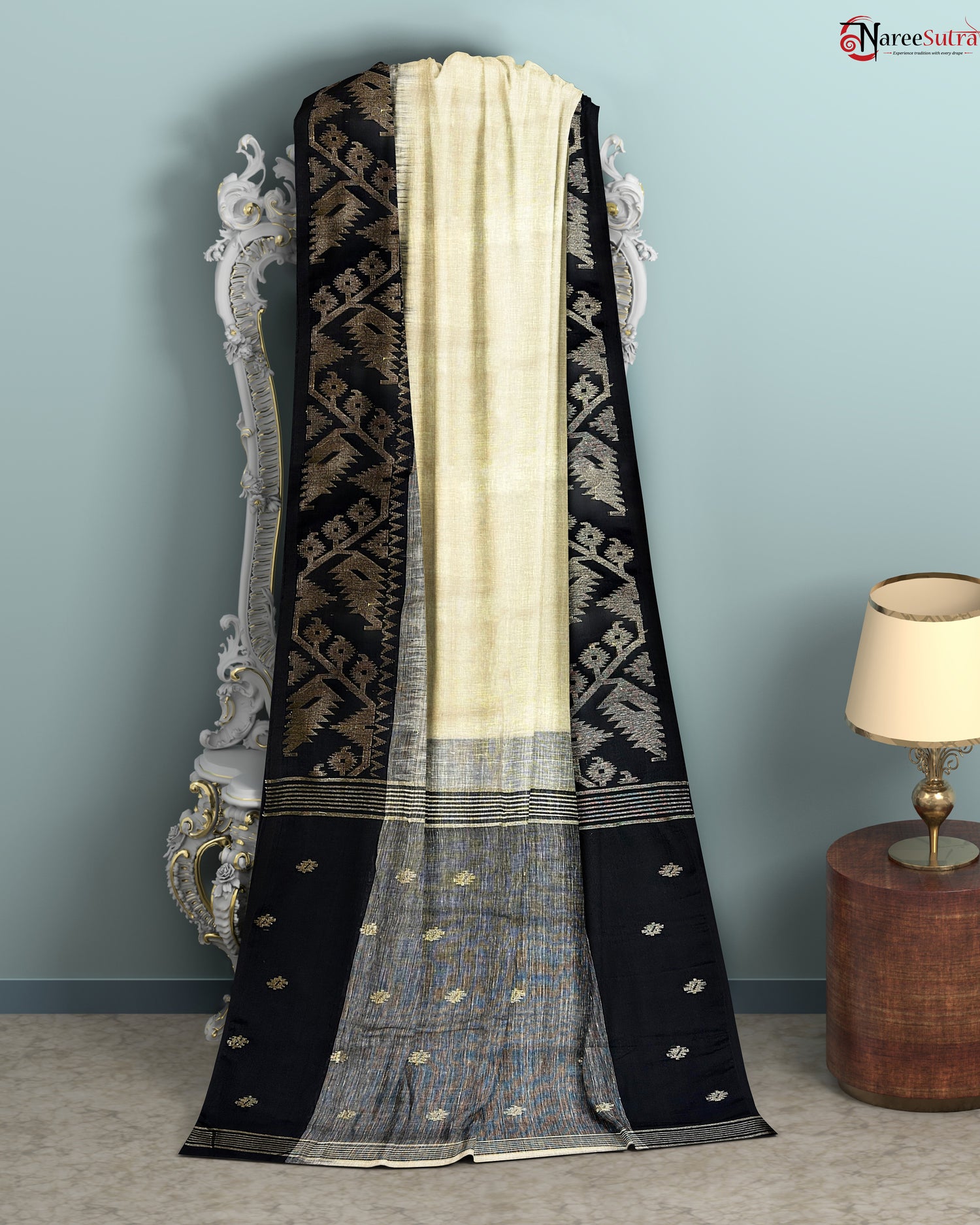 Shyama Meyer Bsyato Byakul Paye (Linen SAREE)