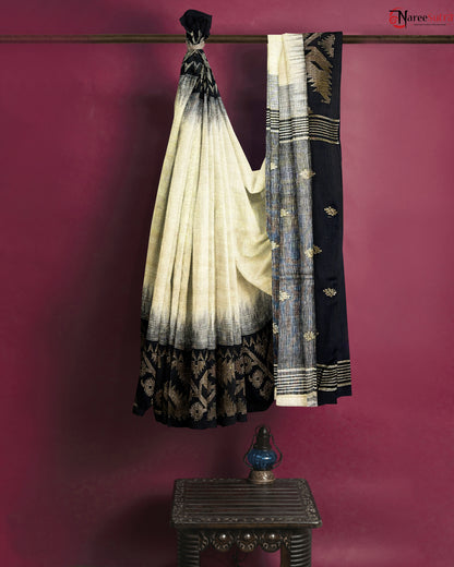 Shyama Meyer Bsyato Byakul Paye (Linen SAREE)